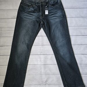 Men's Dark Indigo Denim Jeans 40x34 Tall Length
